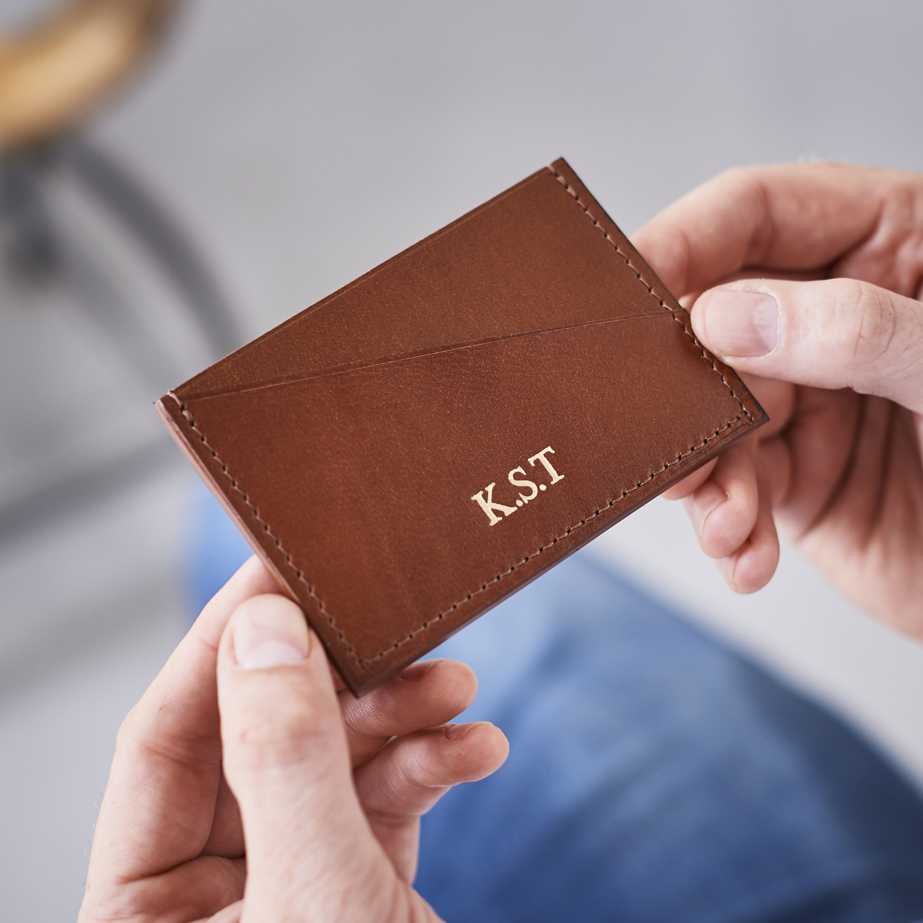 Personalised Leather Card Holder