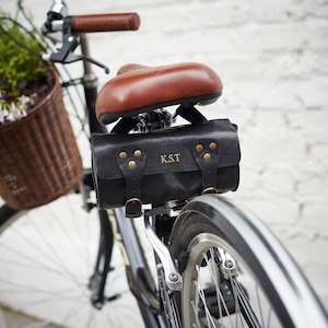 Personalised Leather Bike Saddle Bag image 5