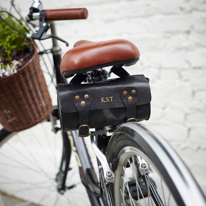 Personalised Leather Bike Saddle Bag image 5