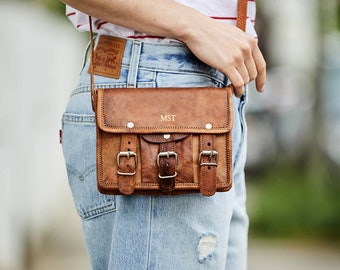 small leather satchel