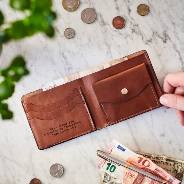 Cartera de cuero para hombre con personalización