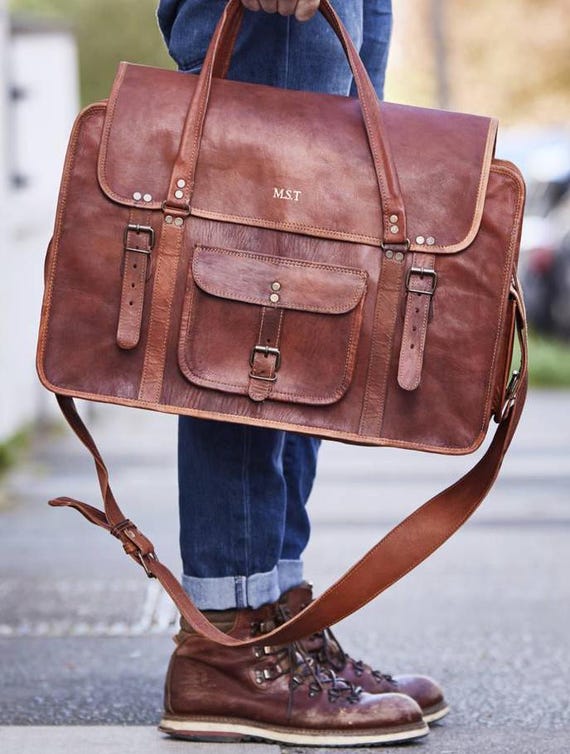 Personalised Leather Travel Weekend Bag Perfect Christmas Gift for Dad Son Husband Handmade Quality Etsy UK