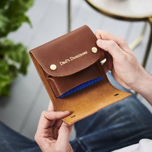 Personalised Dominoes Set - Perfect Retirement Gift - Leather holder with a Beautiful Set Of Dominoes in Luxury Gift Box