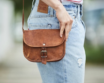 Personalised Vintage Style Mini Leather Shoulder Bag