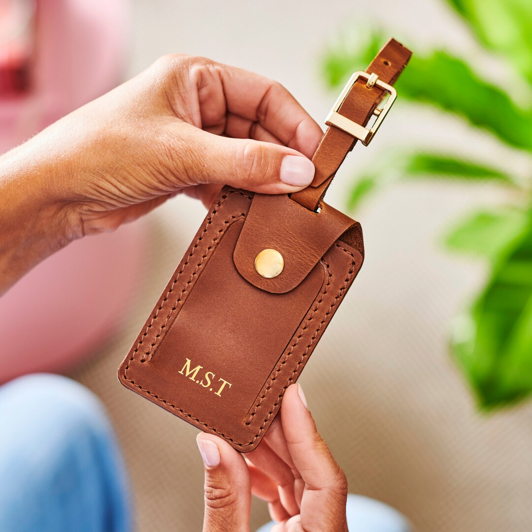 Handmade Leather Luggage Tag With Personalisation Etsy