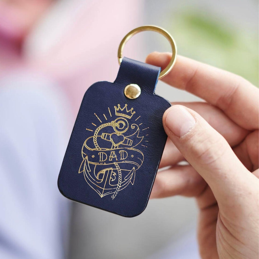 Handmade Leather Keyring Dad Tattoo- Perfect Father's Day Gift - Luxury ...