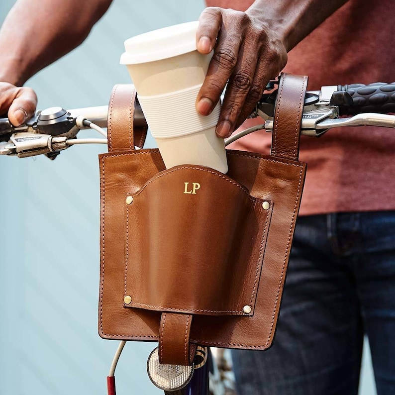 Leather Coffee Cup Holder for Bikes Etsy