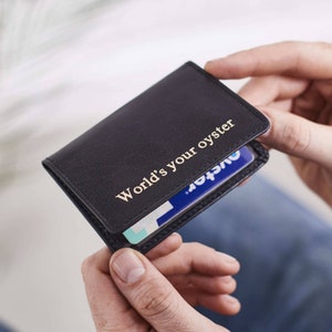 Leather Travel Card Holder Black