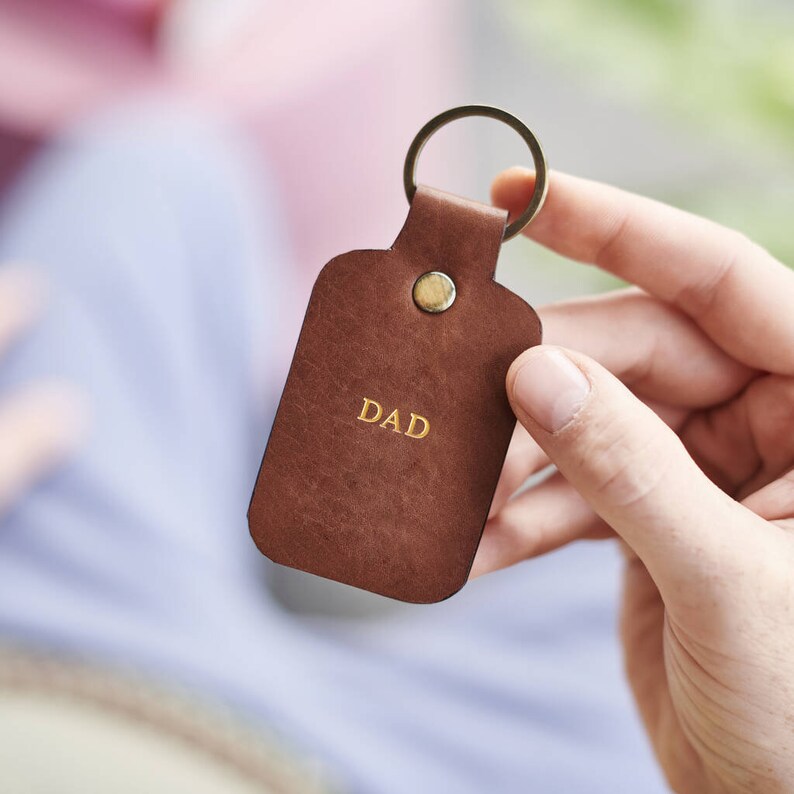 Handmade Leather Keyring with Personalisation - Perfect Christmas Gift for Dad, Grandad. Handmade, Luxury Leather, Gift Box image 6