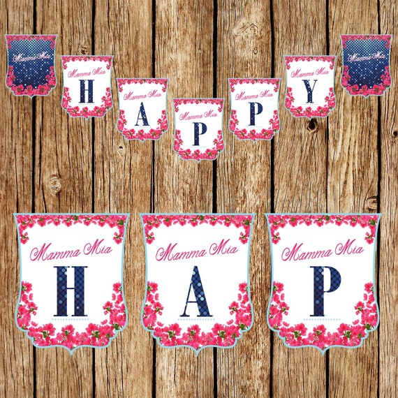 Mamma Mia Bunting, Mamma Mia Party Decor, Birthdays, Bridal Showers, Baby  Showers. DIGITAL ITEM 