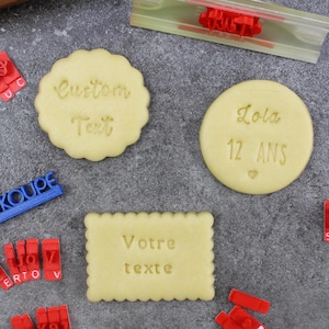 3DKOUPE - Kit de sellos abecedarios para repostería y pasta - 10 fuentes a elegir - Minúsculas, Mayúsculas, Números, Símbolos