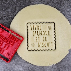 Tagliapasta quadrato per biscotti Petit Beurre - "Living on Love and Biscuits" - Progettato e realizzato per te