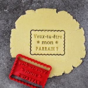 Petit beurre cookie cutter - "Will you be my godfather?" - Designed and made for you