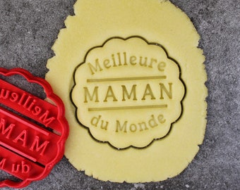 Emporte-pièce cannelé - "Meilleure MAMAN du Monde" - Conçu et fabriqué pour vous