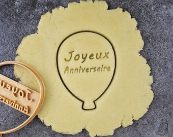 Emporte-pièce ballon de baudruche - "Joyeux Anniversaire" - Conçu et fabriqué pour vous