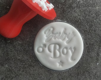 Stamp with handle: "Baby Boy" | round
