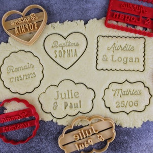 Cookie cutter to compose - Customizable shape, font and first name on two lines | Designed and manufactured in France