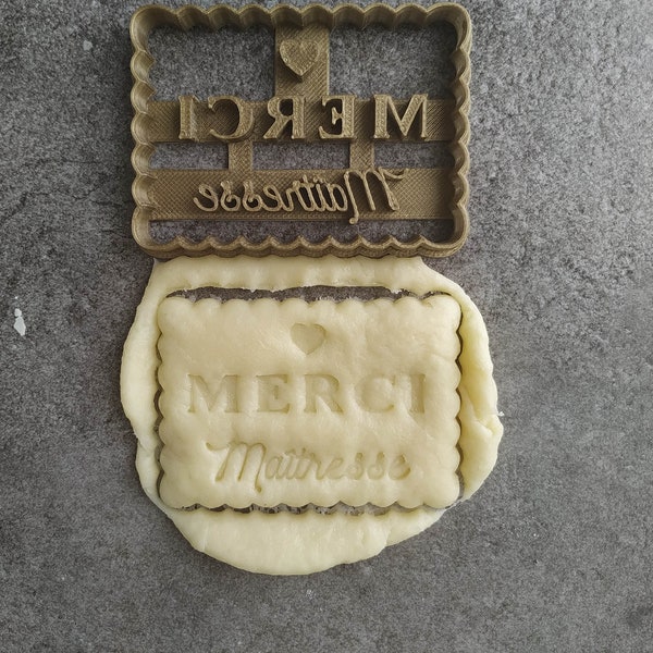 "Merci Maîtresse" or "Merci Maître" cookie cutter - Small butter | Designed and made for you