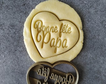 Emporte-pièce "Bonne fête Papa" - Coeur | Conçu et fabriqué pour vous