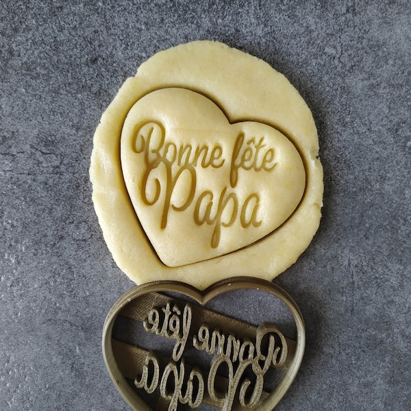 Cortador de galletas "Feliz Día del Padre" - Corazón | Diseñado y hecho para ti