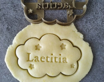 Cloud and stars cookie cutter - Customizable with first name | Designed and made for you