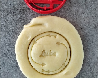 Boho Cookie Cutter - Round - Customizable with first name | Designed and manufactured in France