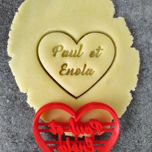 Heart Cookie Cutter - Customizable with 2 first names | Designed and made in France