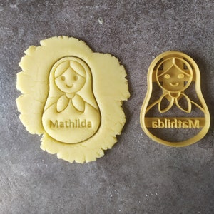 Matryoshkas Cookie Cutter - Customizable with first name| Designed and manufactured in France