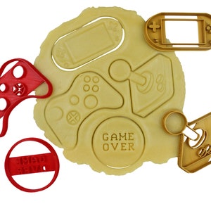 Cortadores de galletas con temática de videojuegos: Controlador, Consola portátil, Joystick, Game Over