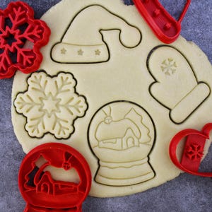 Tagliabiscotti a tema natalizio: Fiocco di neve, Guanto, Palla di neve, Cappello di Natale - Pasticceria creativa