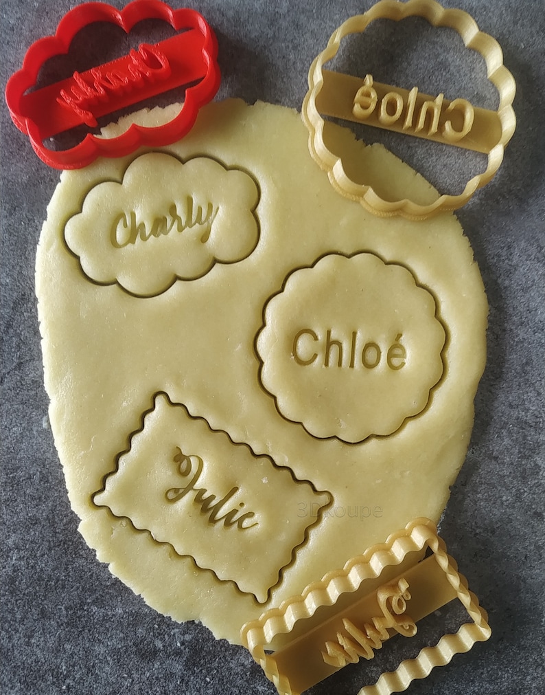 Cookie cutter to create Customizable shape, typography and first name on two lines Designed and manufactured in France image 4