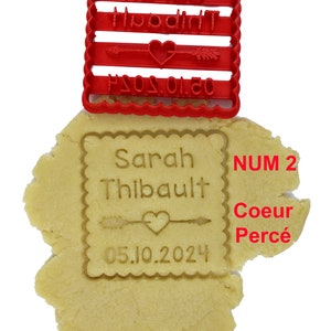 Emporte-pièce motif au choix Petit Beurre carré Personnalisable avec 2 Prénoms et date Conçu et fabriqué en France image 4