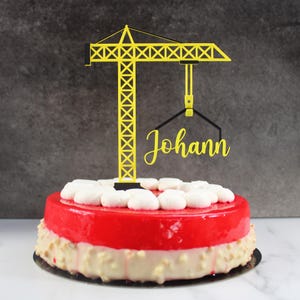 Gru da cantiere personalizzata: Cake Topper per il compleanno o la decorazione dei bambini
