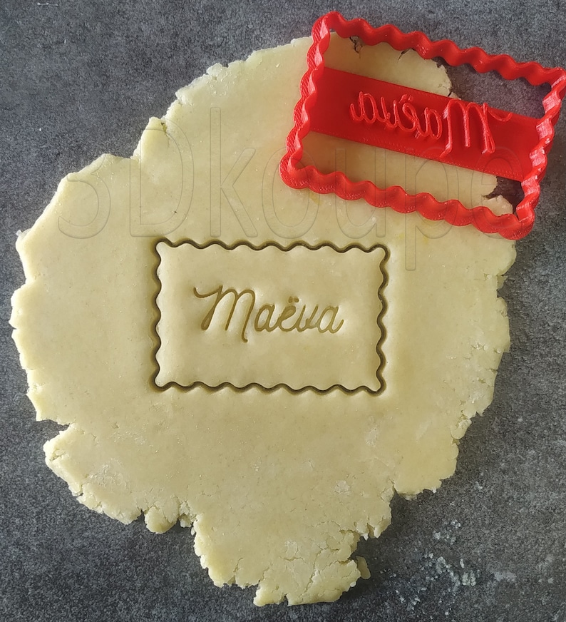 Cookie cutter to create Customizable shape, typography and first name on two lines Designed and manufactured in France image 5