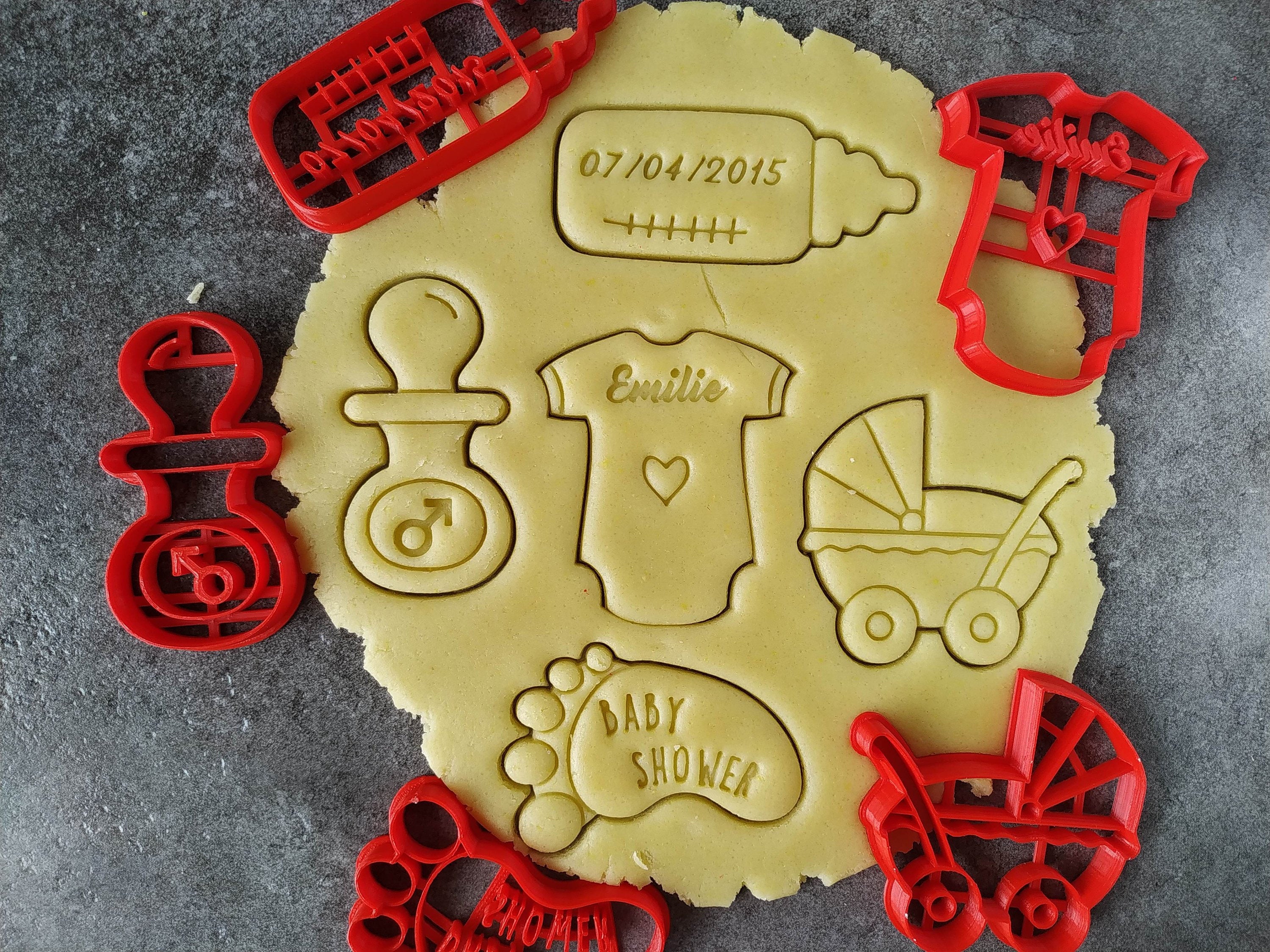 Lot d'emporte-Pièces Naissance - avec ou Sans Prénom et Date Personnalisables | Conçu Fabriqué en Fr