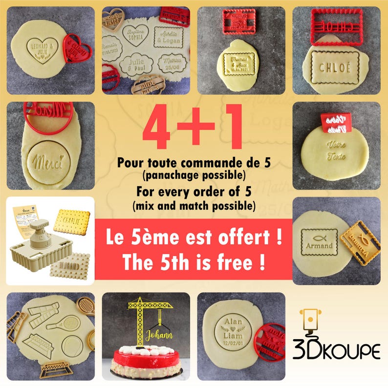 Moldes para galletas con temática de comida rápida: refresco, hamburguesa, patatas fritas, pizza imagen 10