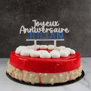 Anpassbarer Happy Birthday - Geburtstags-Kuchenaufsatz - Schriftart 1