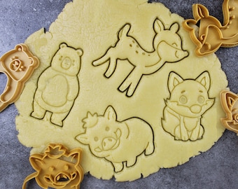 Forest Animal Cookie Cutters 2: Wolf, Wild Boar, Bear, Doe