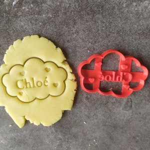 Cloud and stars cookie cutter Customizable with first name Designed and made for you image 5