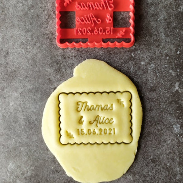 Cortador de galletas de pareja de mantequilla pequeña - Personalizable con nombre| Diseñado y fabricado en Francia