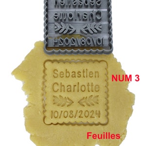 Emporte-pièce motif au choix Petit Beurre carré Personnalisable avec 2 Prénoms et date Conçu et fabriqué en France image 5