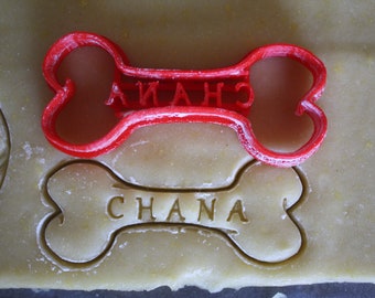 Dog Bone Cookie Cutter - Customizable with name | Designed and made in France