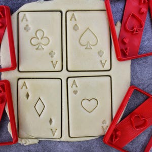 3DKOUPE - Set van 4 - Schoppenaas, klaveren, ruiten en harten - Creative Pastry