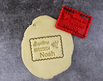 3DKOUPE - Shortbread cookie cutter - Dove design - Customizable with text - Choice of font and color - Designed and made in France