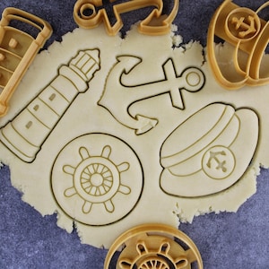 Tagliabiscotti a tema marino - Faro, Ancora, Timone, Cappello del Capitano - Pasticceria creativa