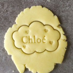 Cloud and stars cookie cutter Customizable with first name Designed and made for you image 2