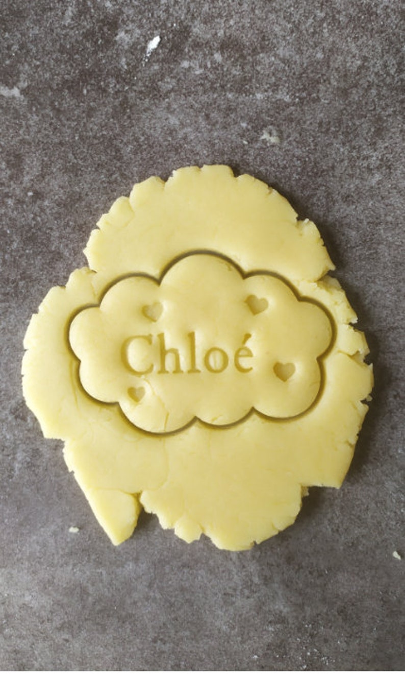 Cloud and stars cookie cutter Customizable with first name Designed and made for you image 2