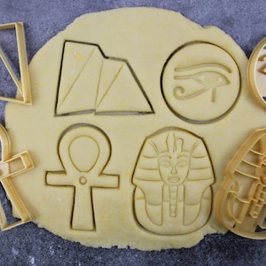 Cortadores de galletas con temática del Antiguo Egipto: Pirámides, Ankh, Faraón, Ojo de Horus