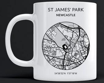 Taza de Newcastle: mapa de St James' Park