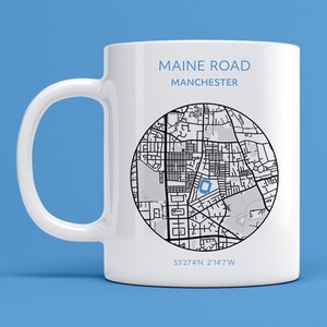 Man City Becher: Maine Road Karte